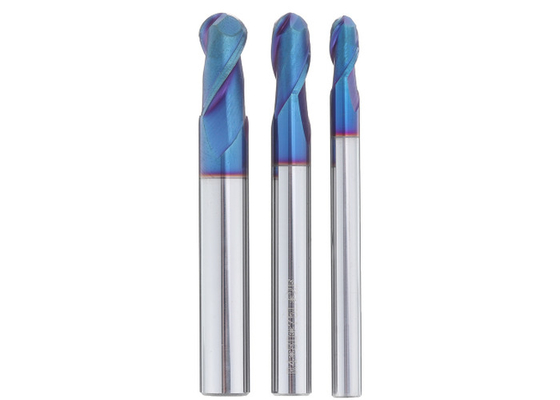 Extremidade Mills Cutter HRC60 NaCo azul do carboneto do nariz da bola das flautas de R3 R4 R5 2 que reveste o cortador de trituração do CNC