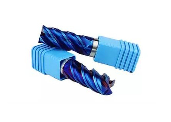 65HRC ferramentas de corte bonitas do desempenho super NaNo azul do moinho de extremidade da flauta do revestimento dois