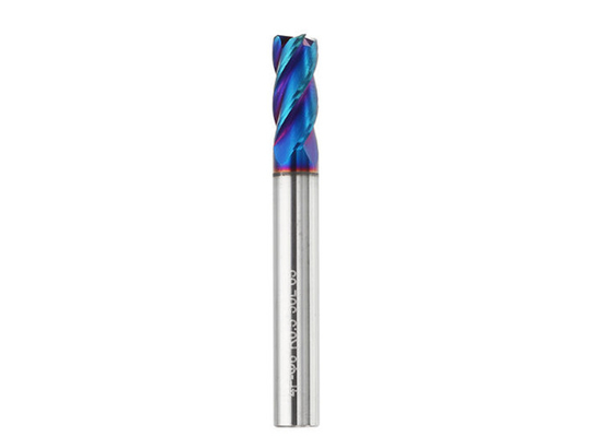 cortador de trituração azul Nano do CNC da flauta do moinho de extremidade HRC60 do carboneto do revestimento R0.5 de 5/6/8mm quatro