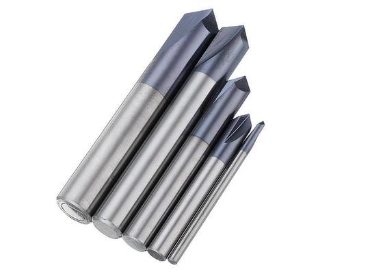 moinhos de extremidade contínuos do carboneto de 12mm 2 flautas cortador de chanfradura HRC45 de 90 graus