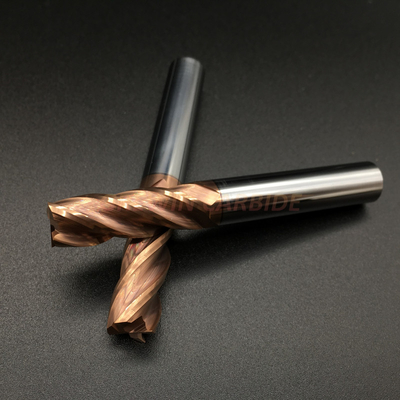 Do cobre contínuo de Tisin do moinho de extremidade do quadrado do carboneto das flautas HRC55 4 máquina ferramenta de revestimento